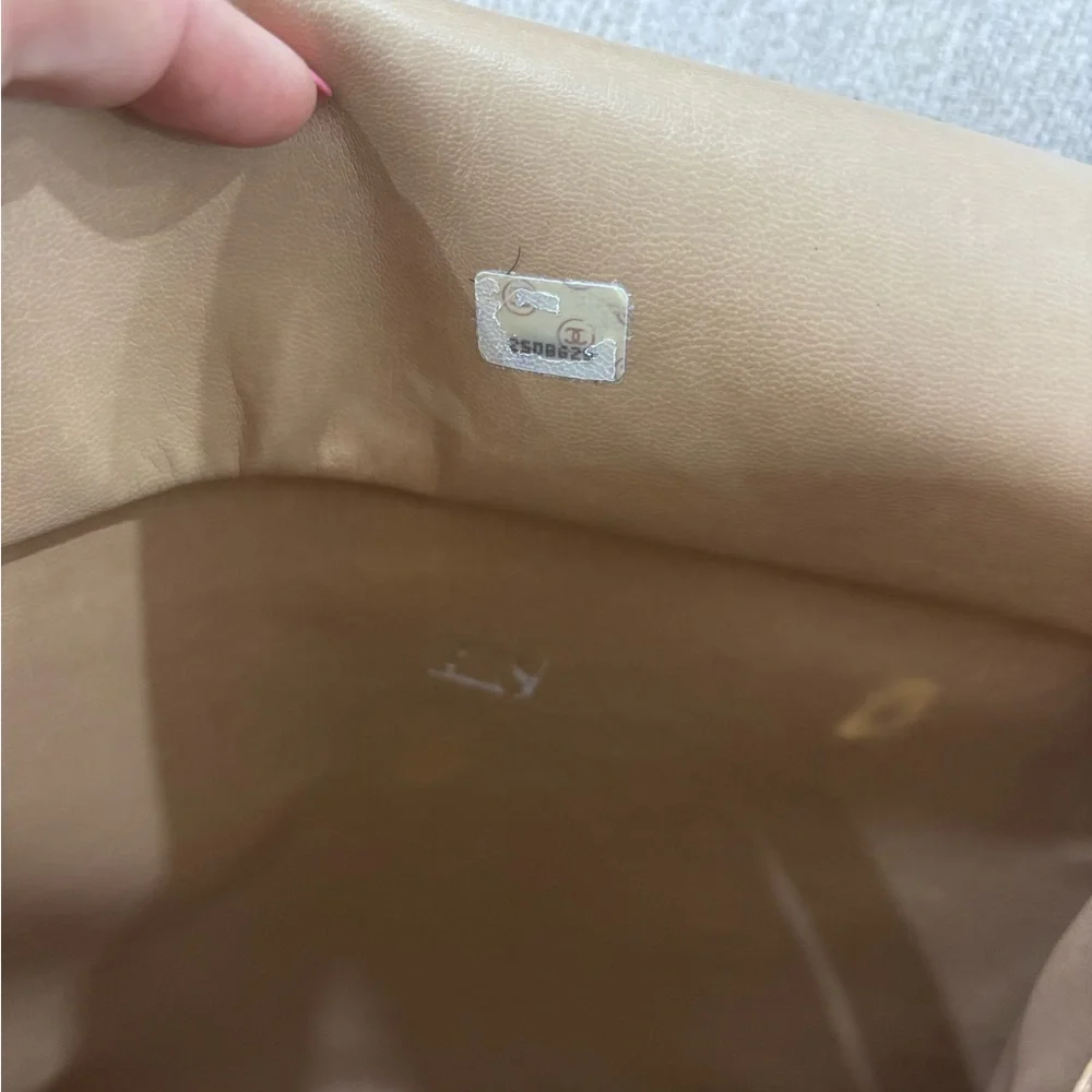Authentic CHANEL brown caviar leather coco mark tote